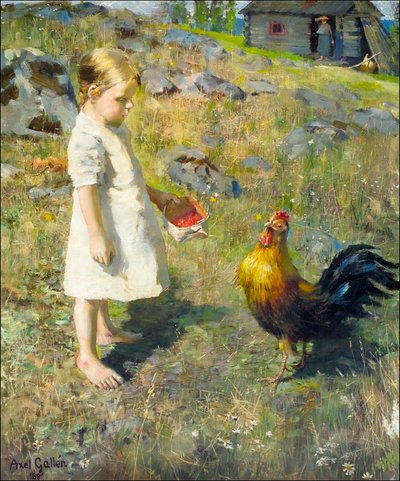 The Girl and the Rooster by Akseli Gallen Kallela